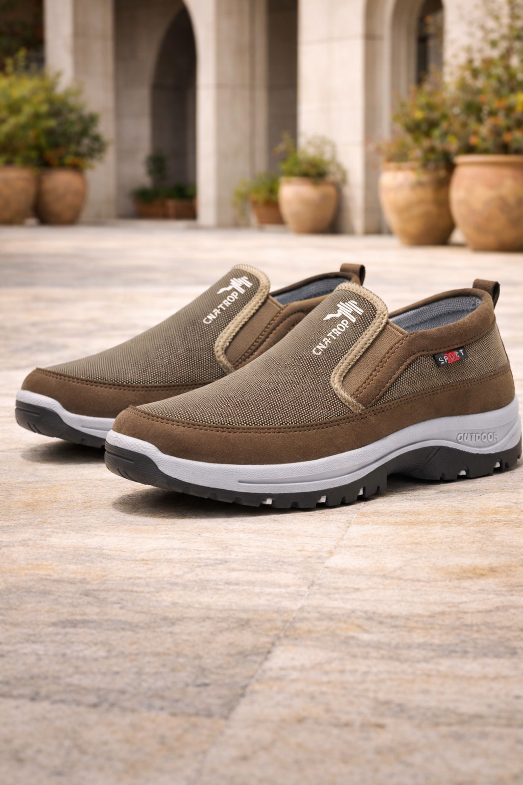 Men's Slip-on Orthopedic Walking Shoes - Cushioned Outdoor Comfort For Everyday Wear