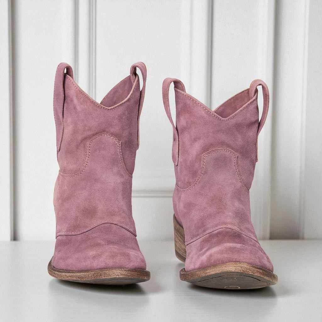 Katia - Women's Western Ankle Boots with Wide Heel