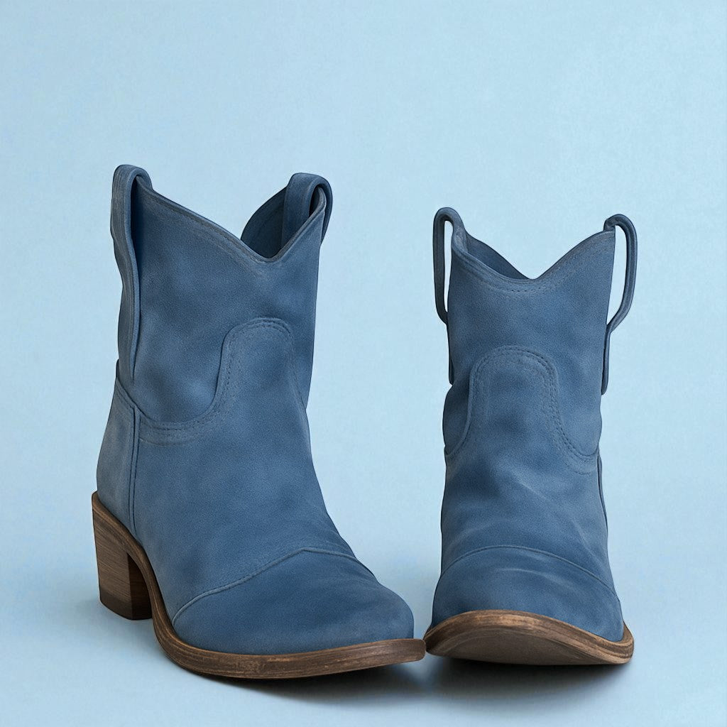 Katia - Women's Western Ankle Boots with Wide Heel