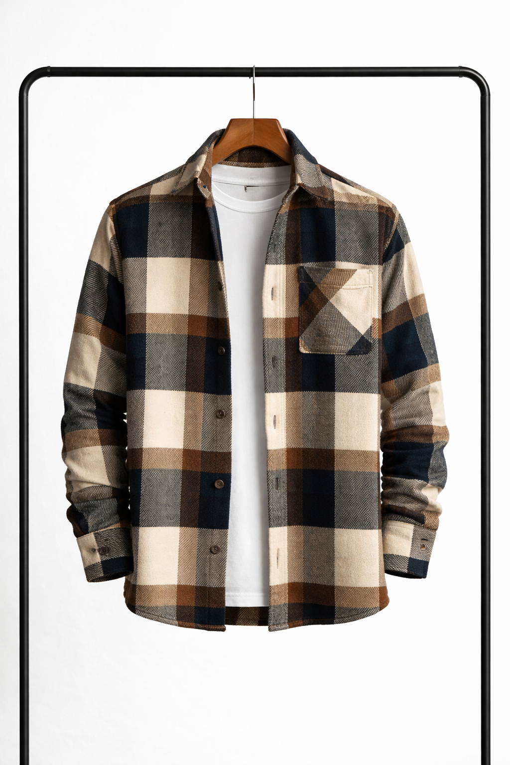 Men's Classic Checkered Overshirt – A Warm And Versatile Shirt Jacket For Fall, Everyday Wear, And Layering