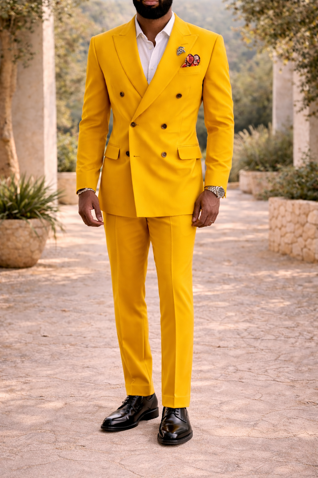 Men's Double-breasted Tailored 2-piece Suit – An Elegant Suit For Weddings, Parties, And Formal Occasions