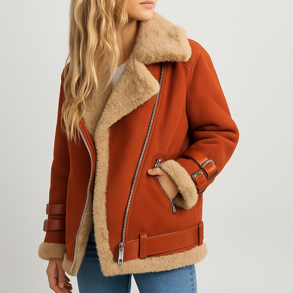 Lorena - Elegant Aviator Coat for Women