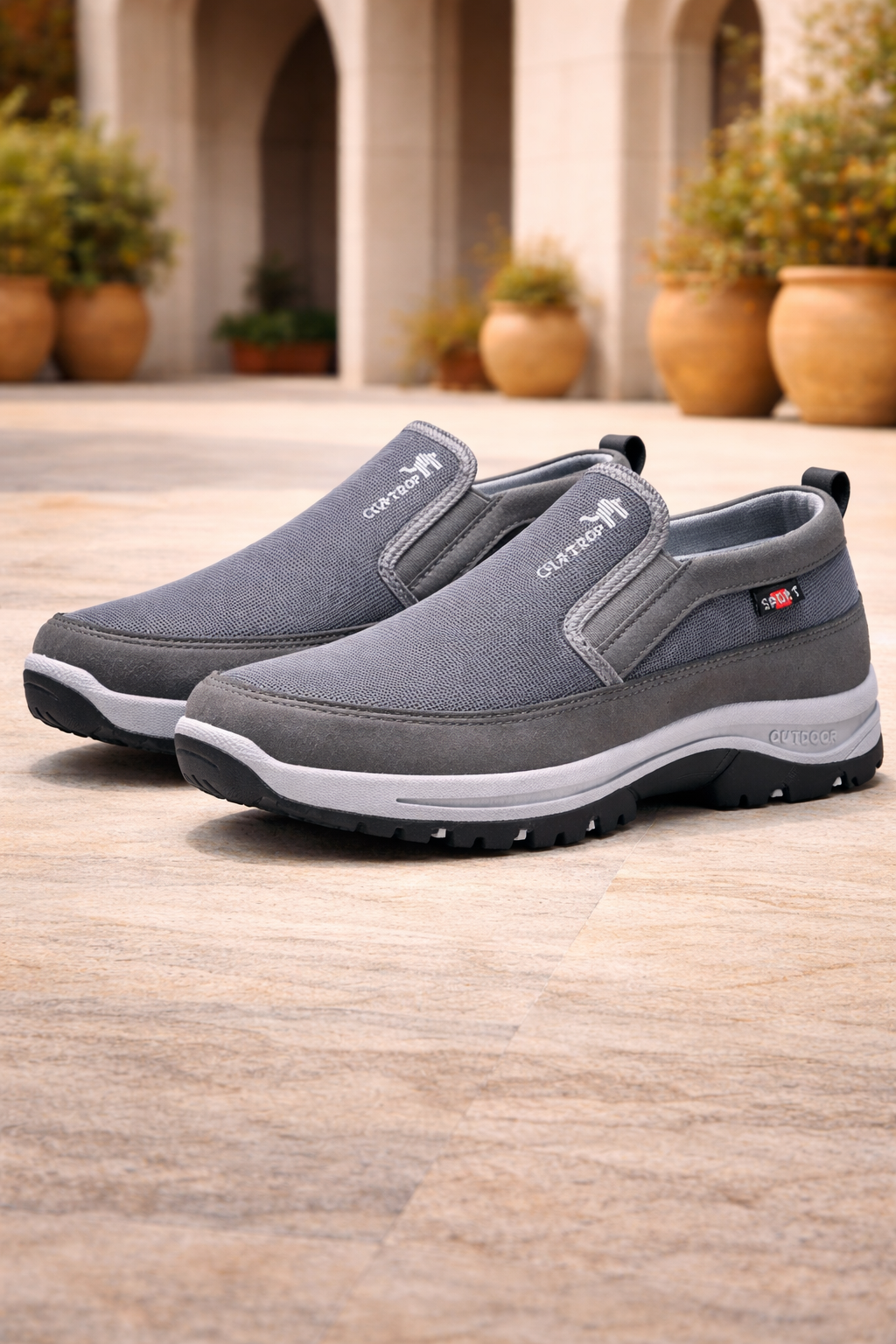 Men's Slip-on Orthopedic Walking Shoes - Cushioned Outdoor Comfort For Everyday Wear