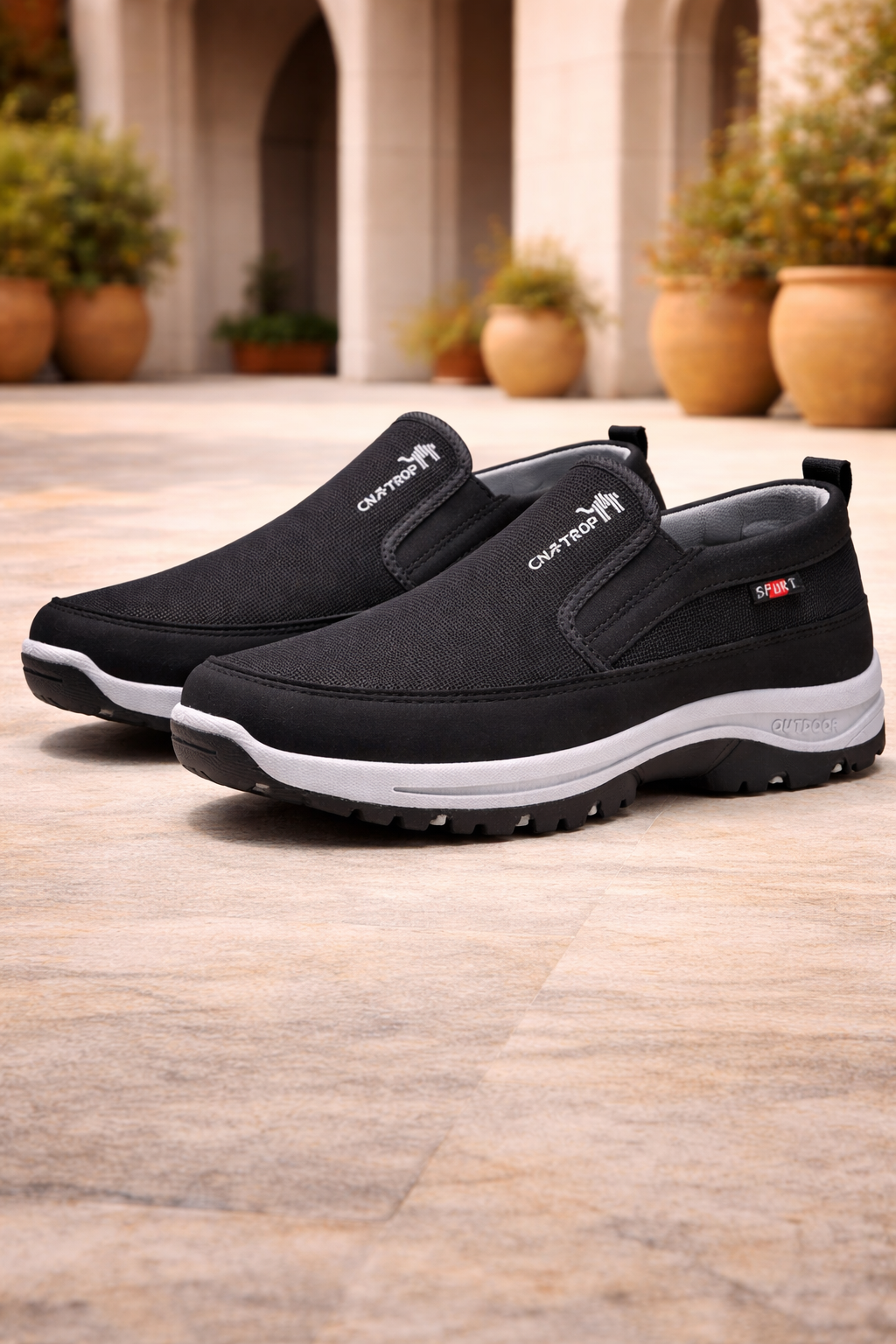 Men's Slip-on Orthopedic Walking Shoes - Cushioned Outdoor Comfort For Everyday Wear