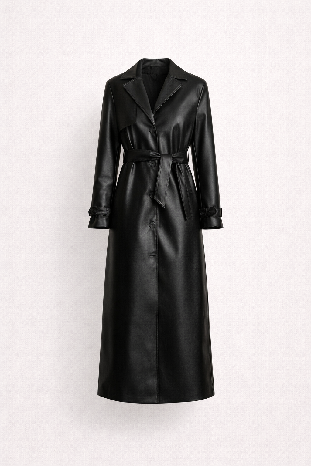 Women's Lightweight Summer Jacket In A Leather-look Finish With A Belt And Button Closure – An Elegant Jacket For Spring, Summer, Everyday Wear, And Smart-casual Style