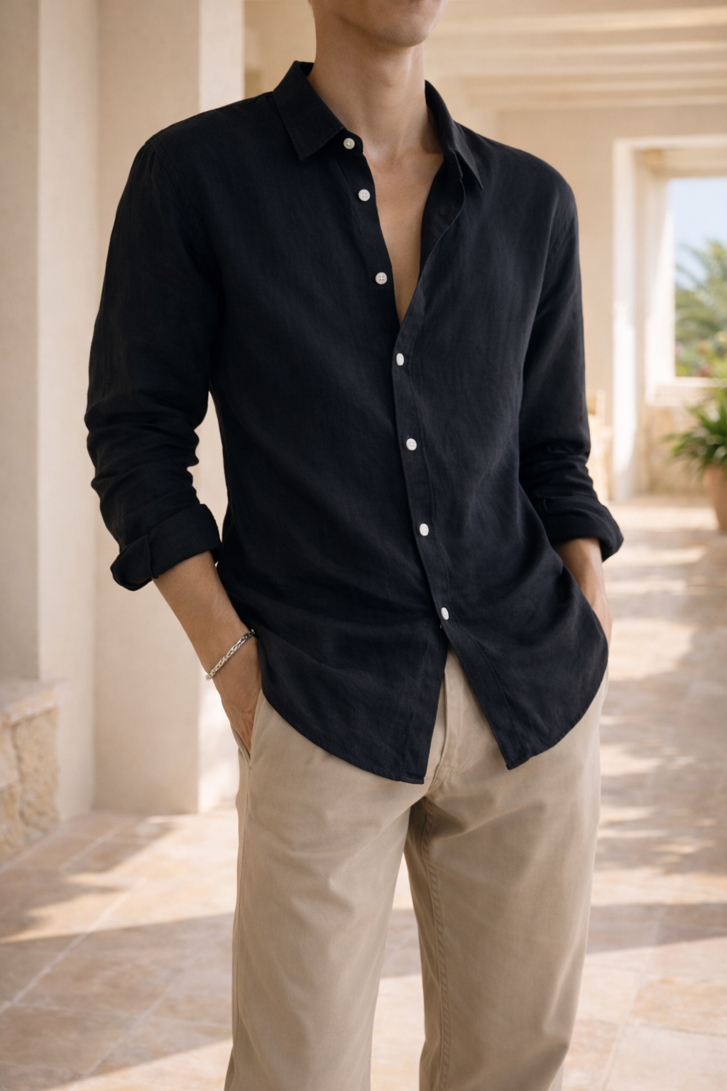 Men's Linen Shirt With Button Closure And A Relaxed Fit – A Lightweight Shirt For Summer, Everyday Wear, Vacations, And Smart-casual Style