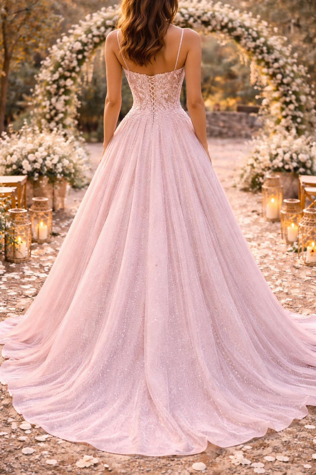 Women's Wedding Guest Dress - Embroidered Tulle Skirt For Elegant Special Occasion Wear