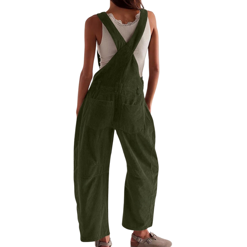 Women's Corduroy Jumpsuit With Wide Legs And A Relaxed Utility Design – A Casual Jumpsuit For Everyday Wear, Leisure, And A Laid-back Style