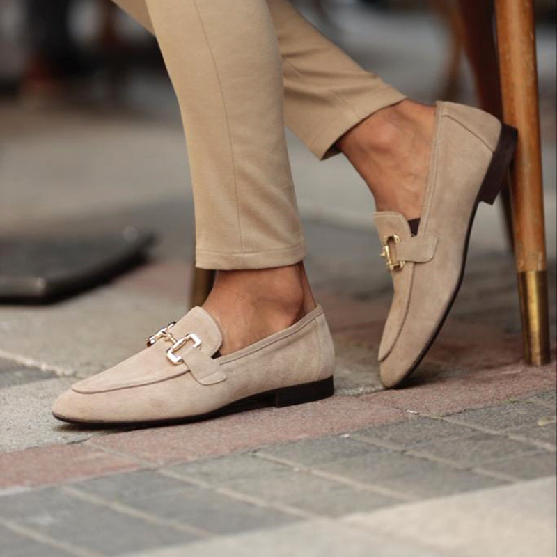 Men's Suede Loafers With Horsebit Detail – Elegant Slip-on Shoes For The Office, Parties, Formal Occasions, And Smart-casual Style