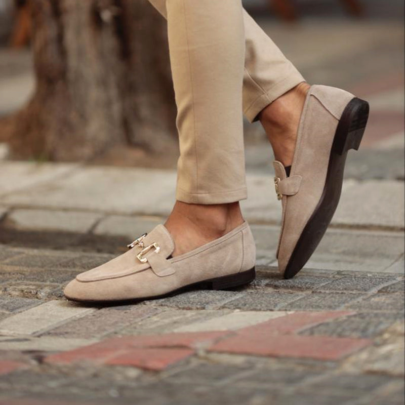 Men's Suede Loafers With Horsebit Detail – Elegant Slip-on Shoes For The Office, Parties, Formal Occasions, And Smart-casual Style