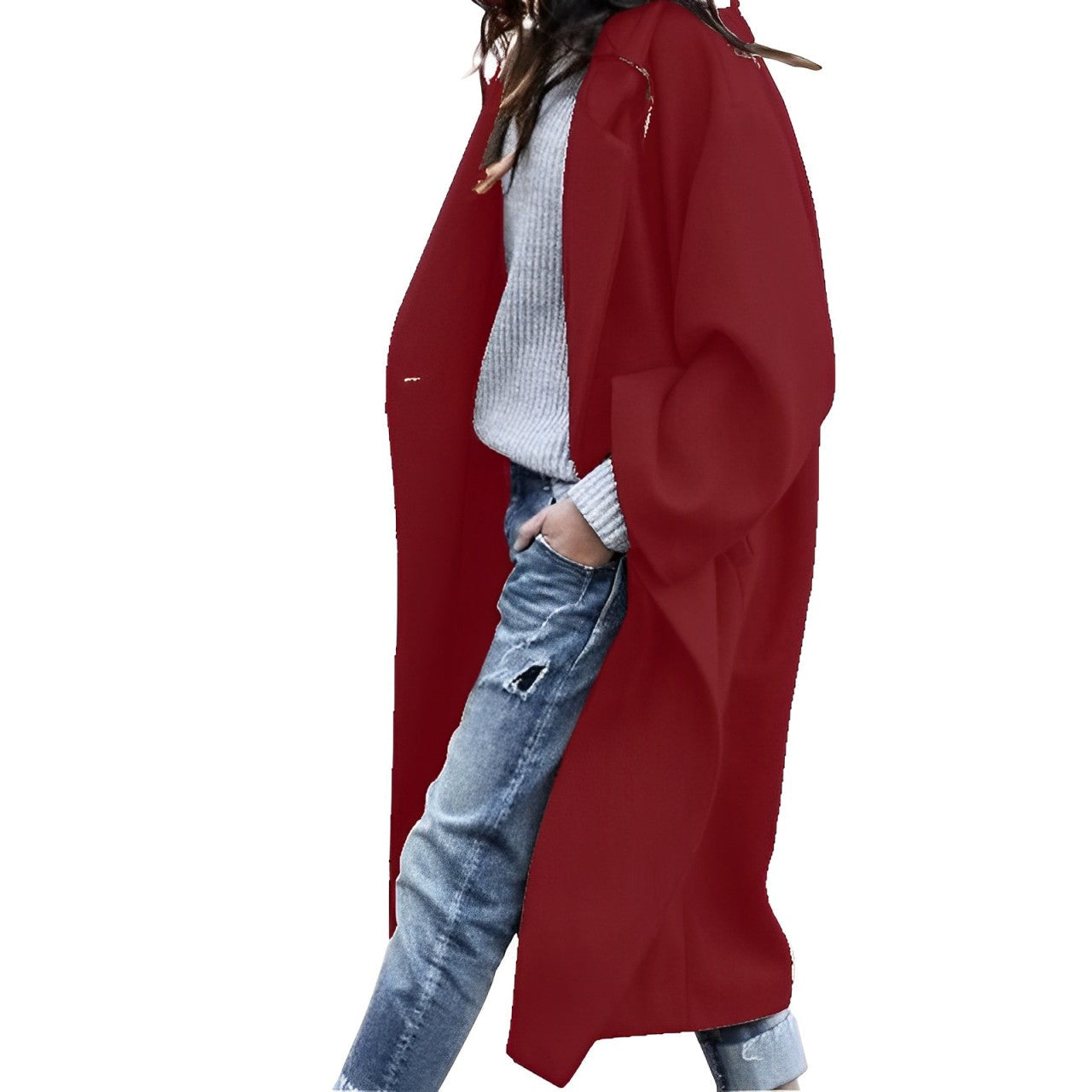 Daniela - Elegant Long Single-Breasted Women's Coat