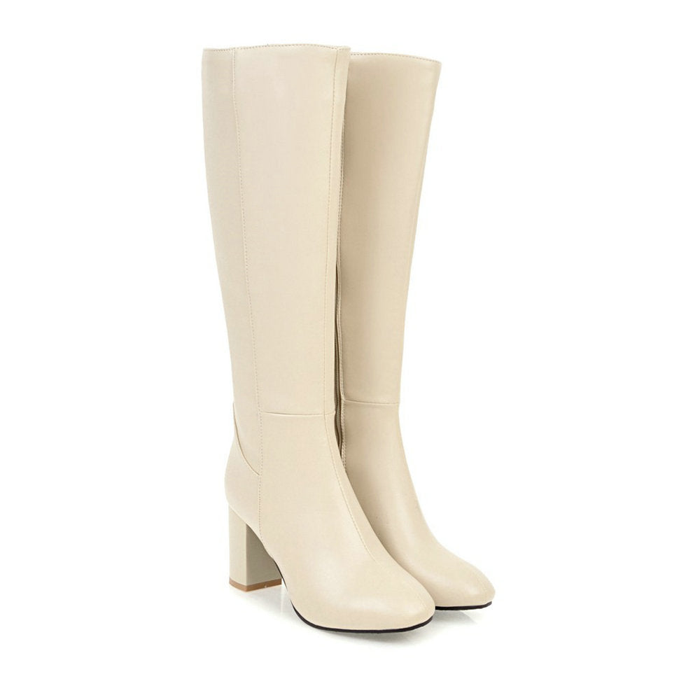 Elena - Comfortable High Boots with Stable Heel and Elegant Design