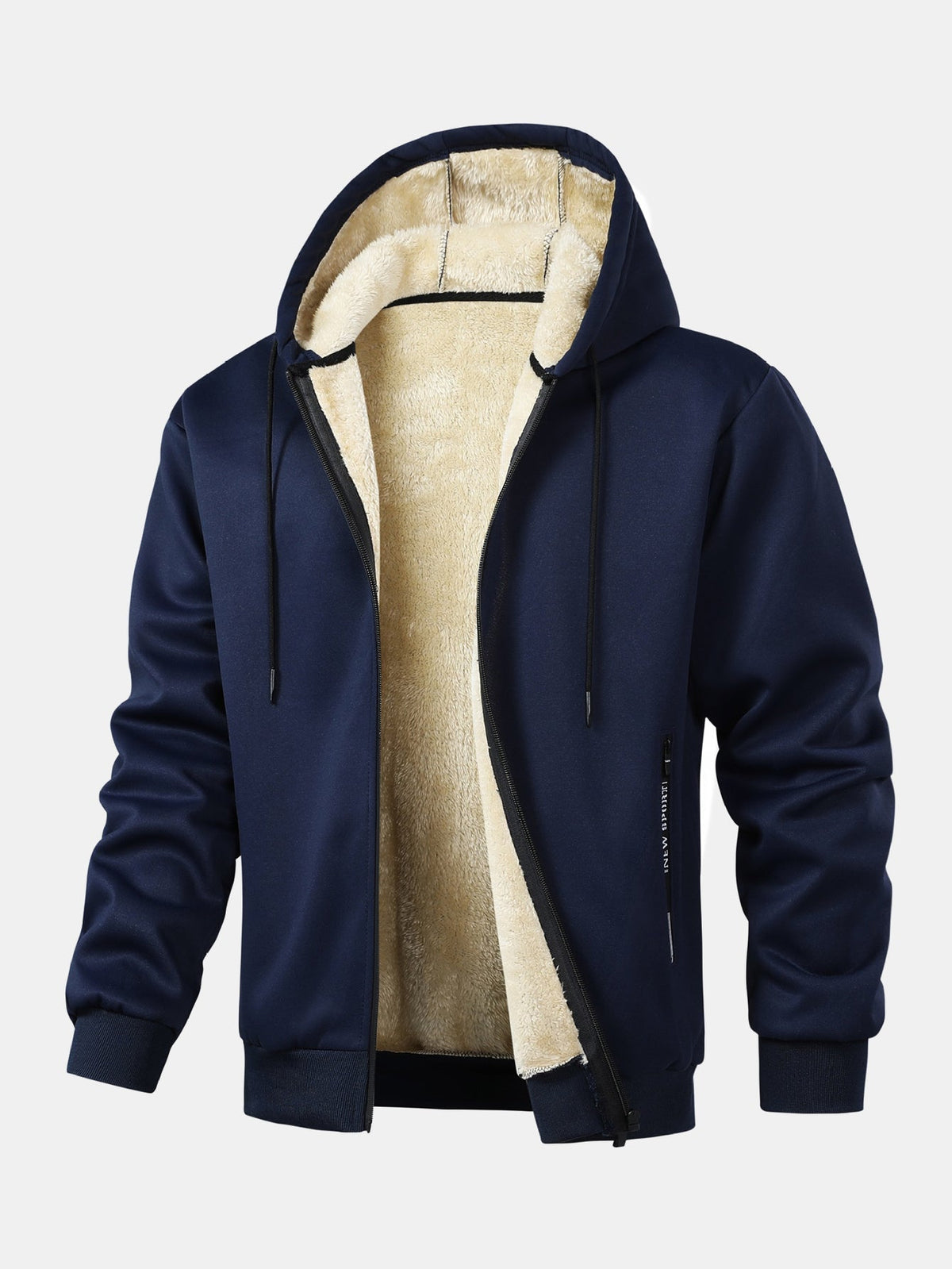 Men's Teddy-lined Tracksuit With Hood, Zip-up Jacket, And Joggers – A Warm Outfit For Winter, Travel, Everyday Wear, And Leisure