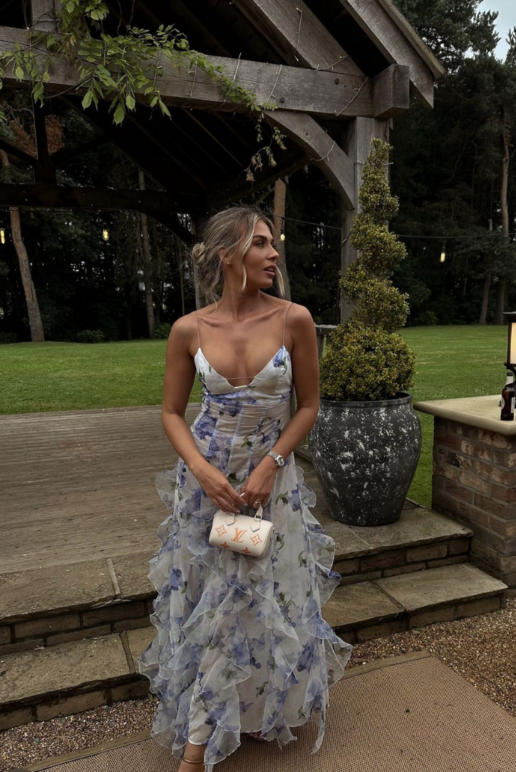 Elira | Women Elegant Summer Floral Maxi Dress with Cut-Out Detail