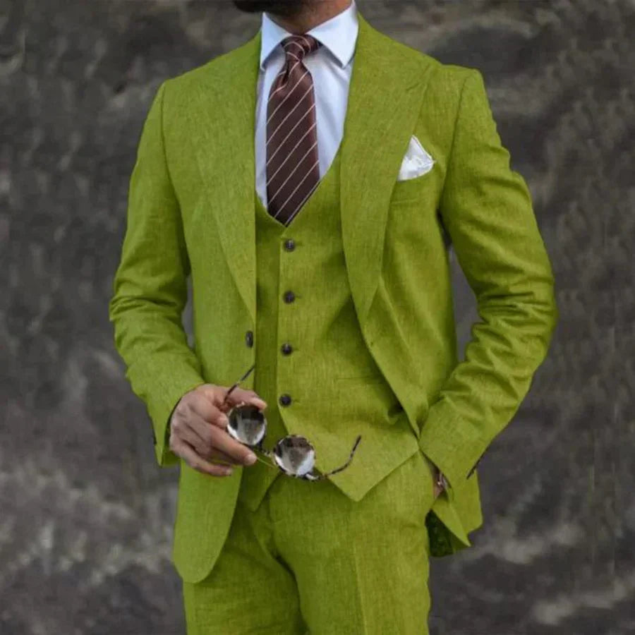 Men's 3-piece Suit With A Tailored Blazer, Vest, And Pants – An Elegant Suit Set For Weddings, Business, And Formal Occasions