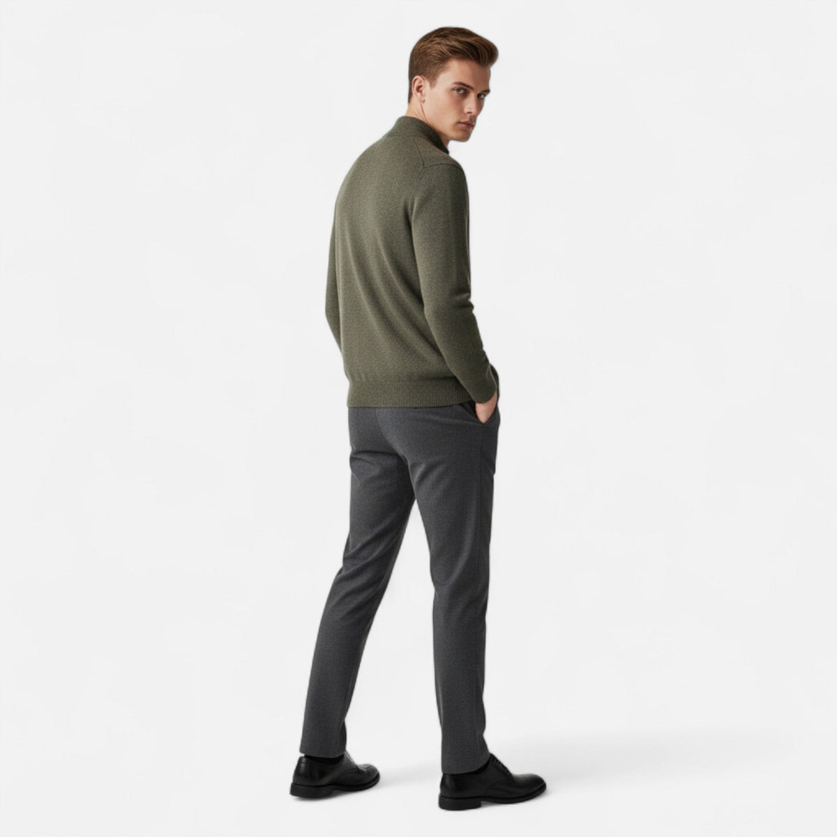 Men's Merino Wool Cardigan With A Zipper – An Elegant And Warm Knit For Fall, Winter, Everyday Wear, And Smart-casual Style