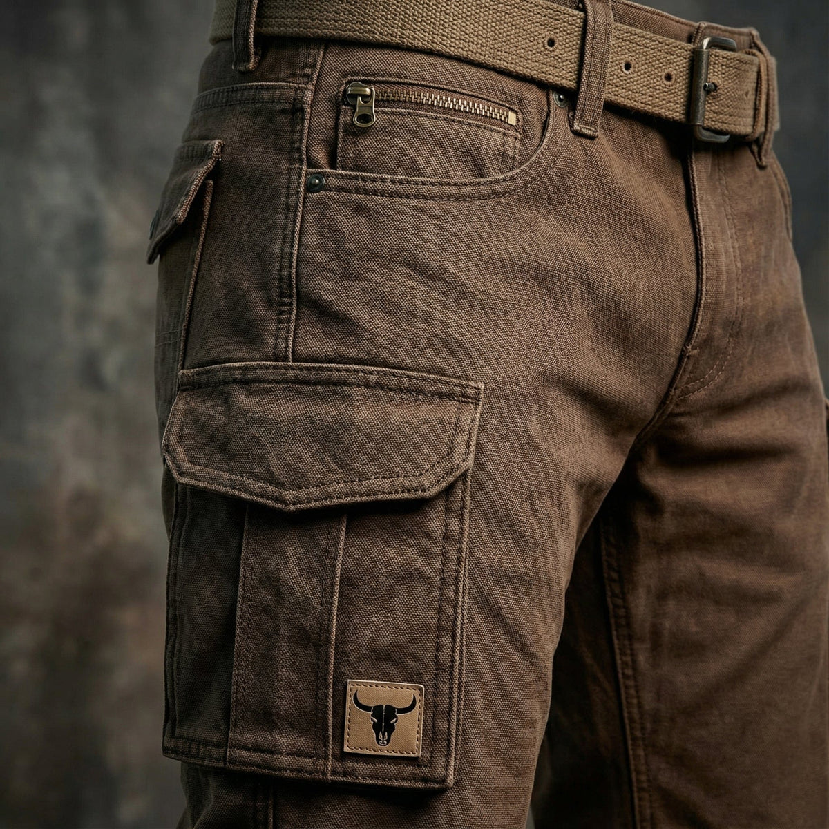 Men's Slim Fit Cargo Trousers - Utility Pocket Design For Casual Streetwear Style