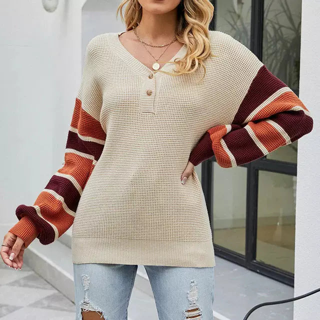 Pina - Elegant patchwork sweater with a modern style
