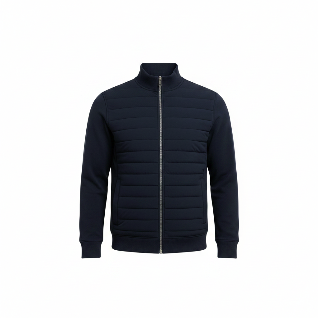 Men's Hybrid Quilted Jacket With A Windproof Design – Warm Outerwear For Fall, Winter, Everyday Wear, And Smart-casual Style