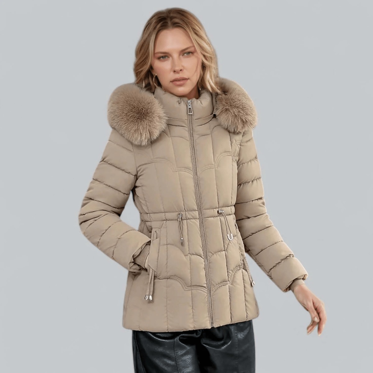 Giuliana - Women's Quilted Winter Coat with Hood