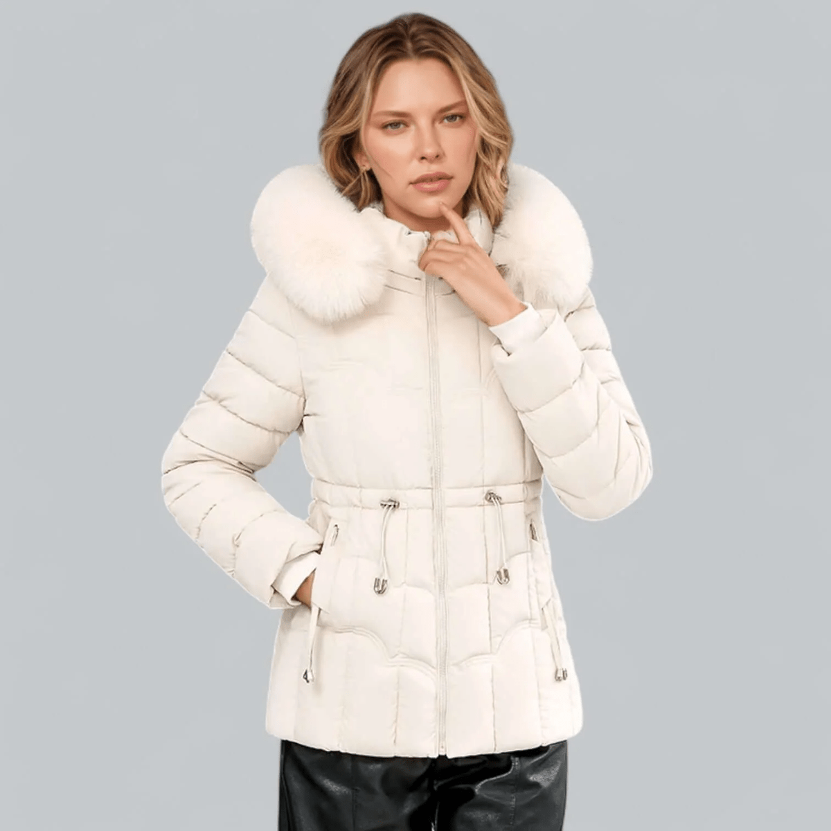 Giuliana - Women's Quilted Winter Coat with Hood