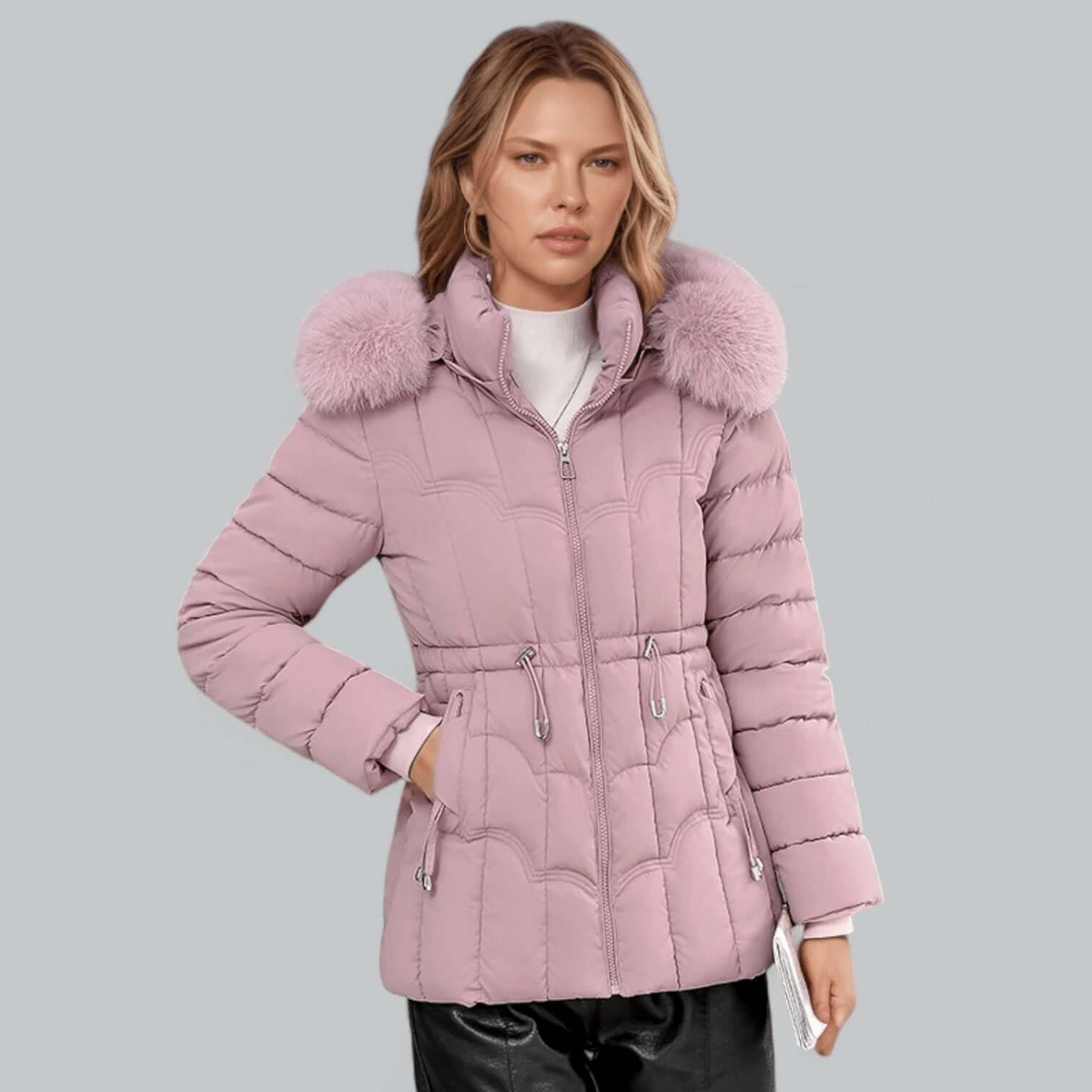 Giuliana - Women's Quilted Winter Coat with Hood