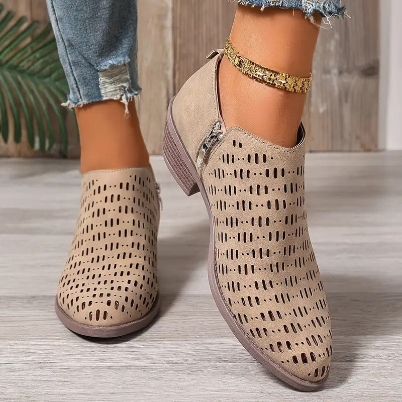Rhea | Women Casual Cutout Ankle Boots for Everyday Wear