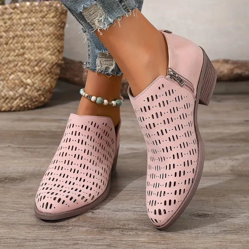 Rhea | Women Casual Cutout Ankle Boots for Everyday Wear
