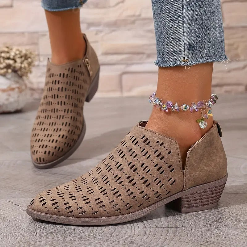 Rhea | Women Casual Cutout Ankle Boots for Everyday Wear