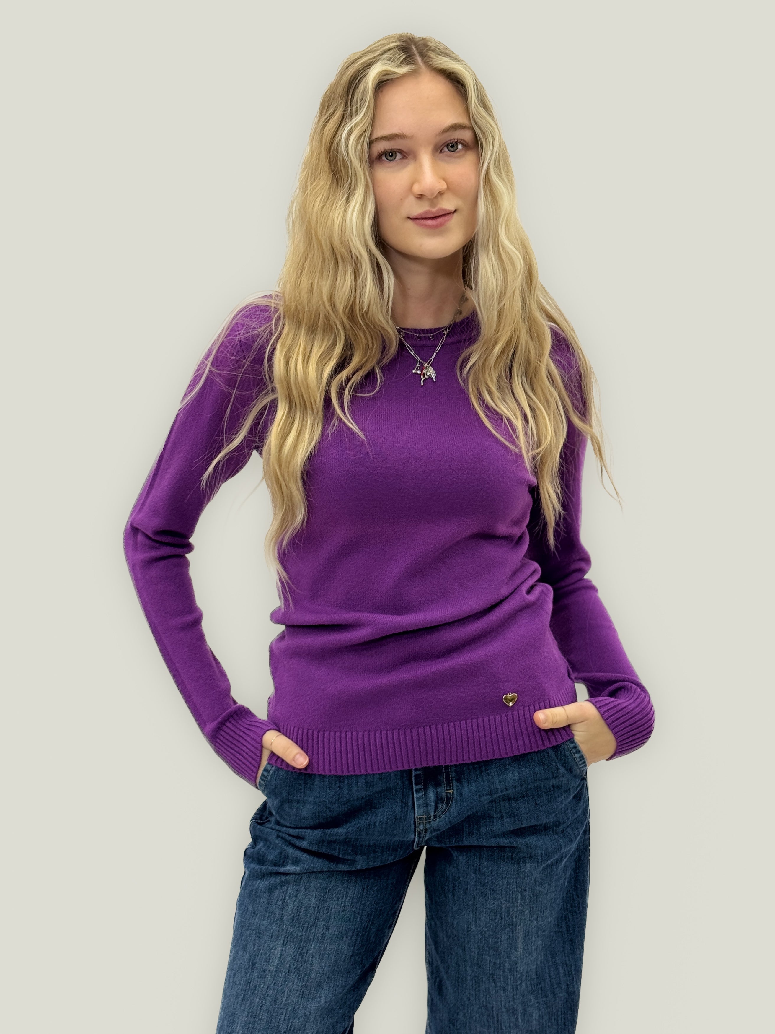 Klaudia - Women's Soft Basic Crew Neck Jumper