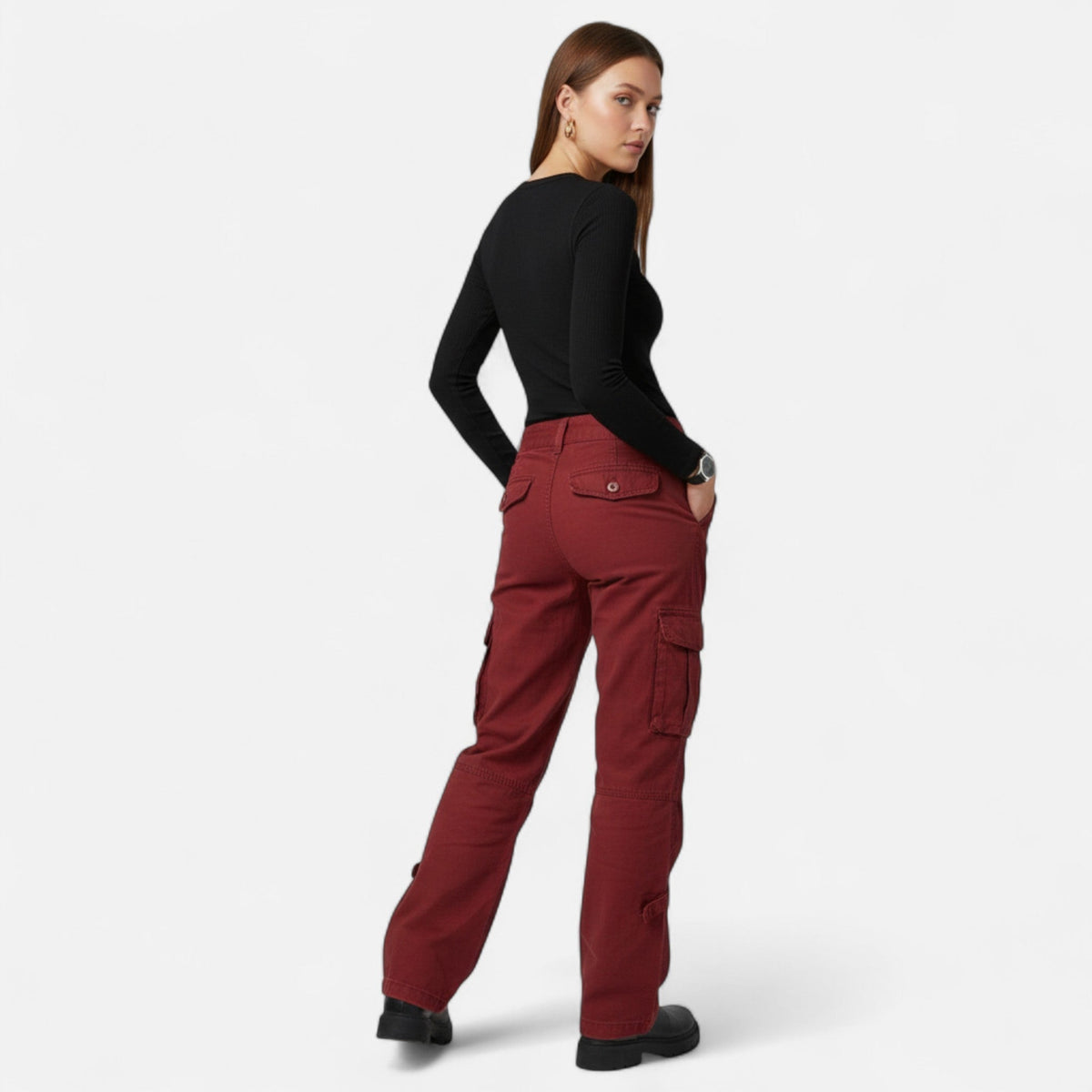 Women's Wide-leg Cargo Pants - Relaxed Utility Pants For Everyday Casual Wear