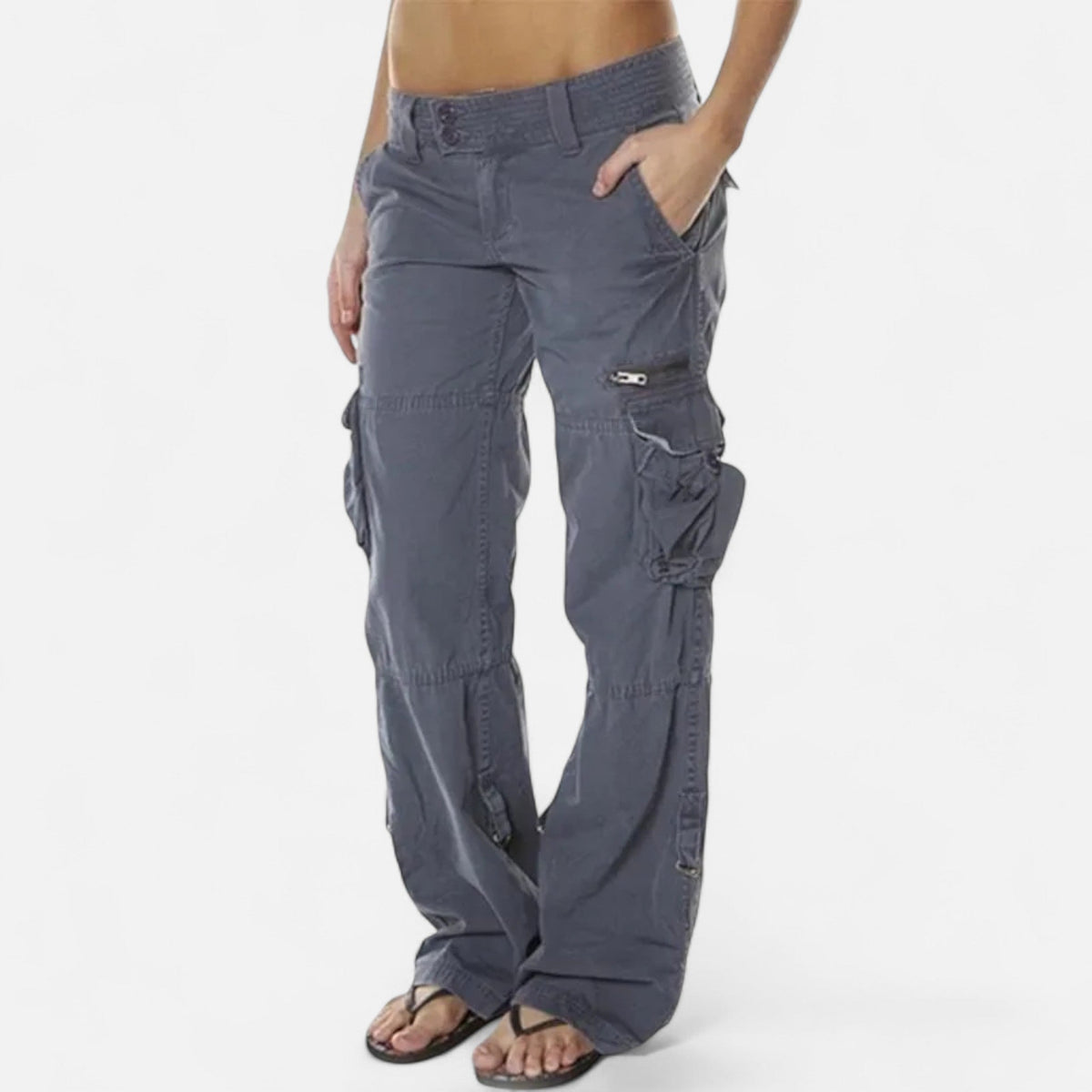 Women's Wide-leg Cargo Pants - Relaxed Utility Pants For Everyday Casual Wear