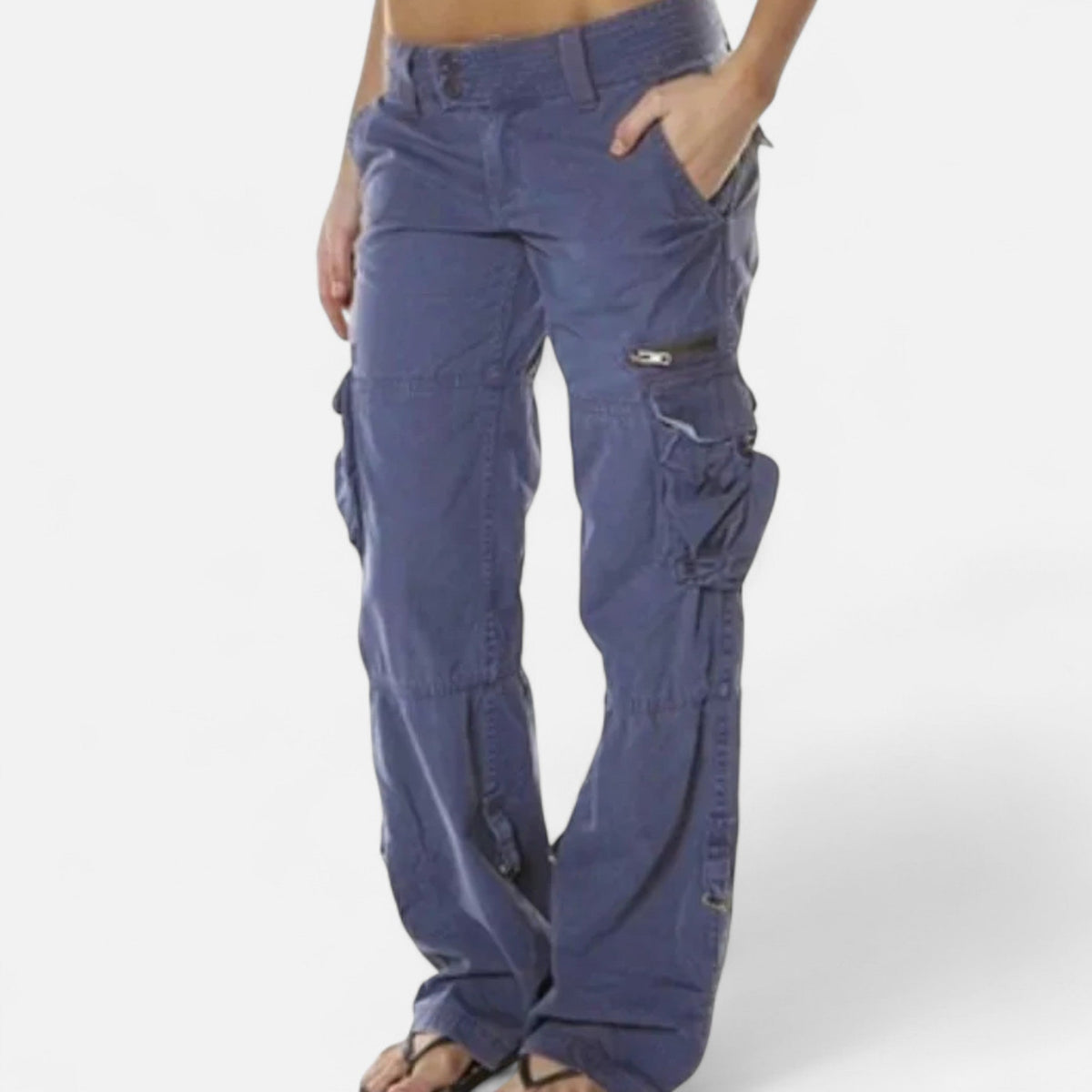 Women's Wide-leg Cargo Pants - Relaxed Utility Pants For Everyday Casual Wear