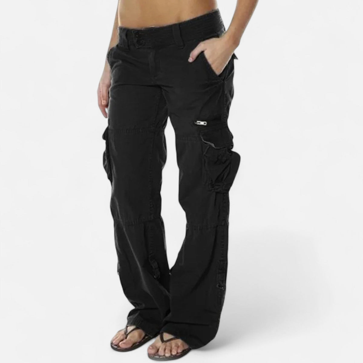 Women's Wide-leg Cargo Pants - Relaxed Utility Pants For Everyday Casual Wear
