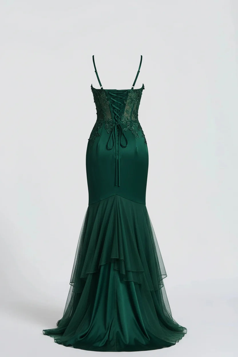 Women's Square Neck Mermaid Maxi Dress - Draped Evening Dress For Weddings And Formal Occasions