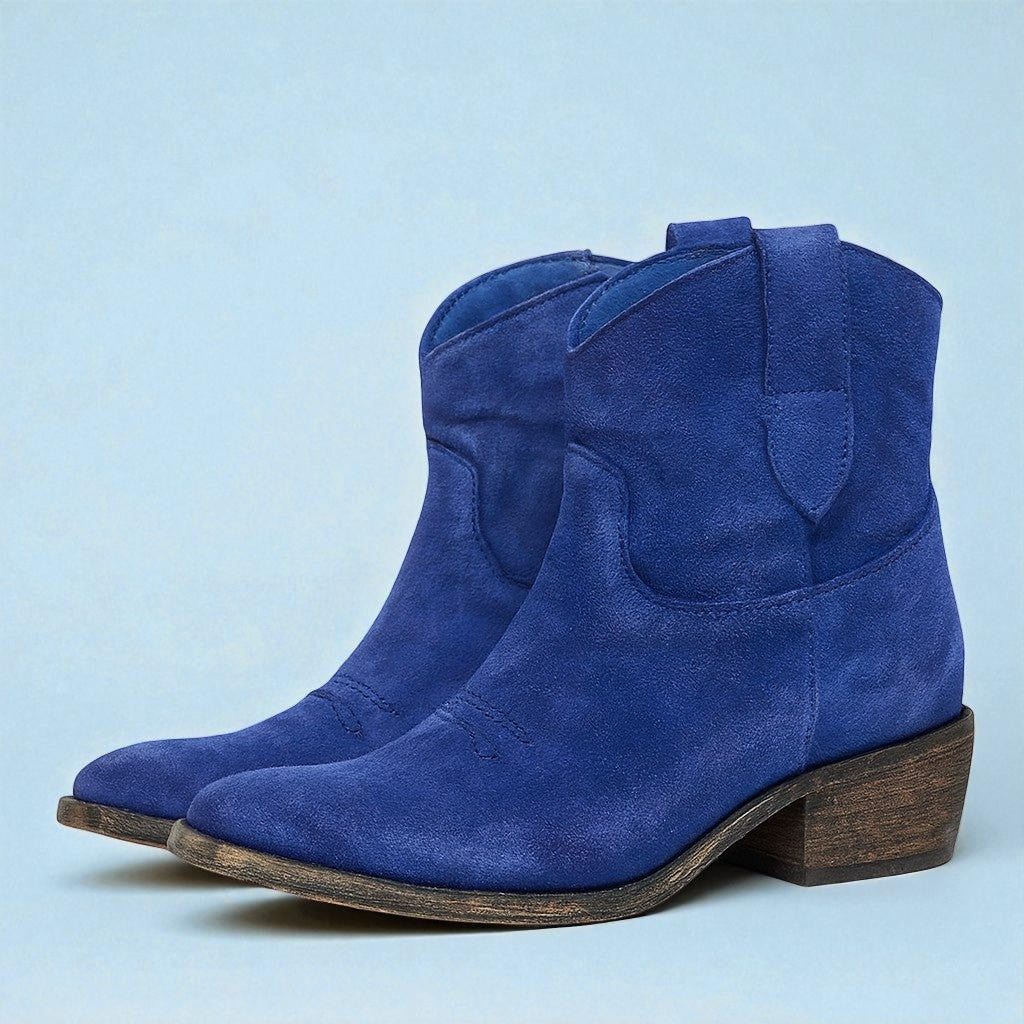 Katia - Women's Western Ankle Boots with Wide Heel