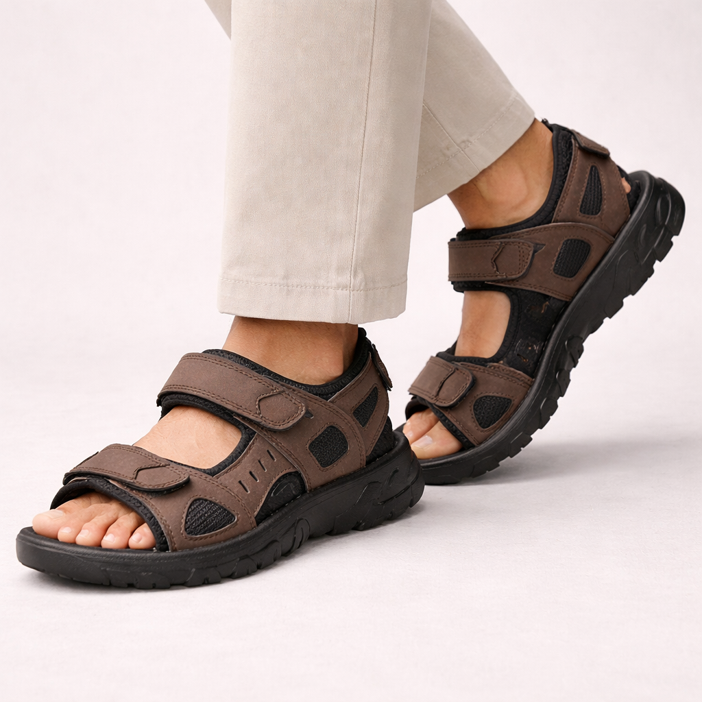 Men's Orthopaedic Walking Sandals - Adjustable Strap Design For Comfortable Outdoor Wear