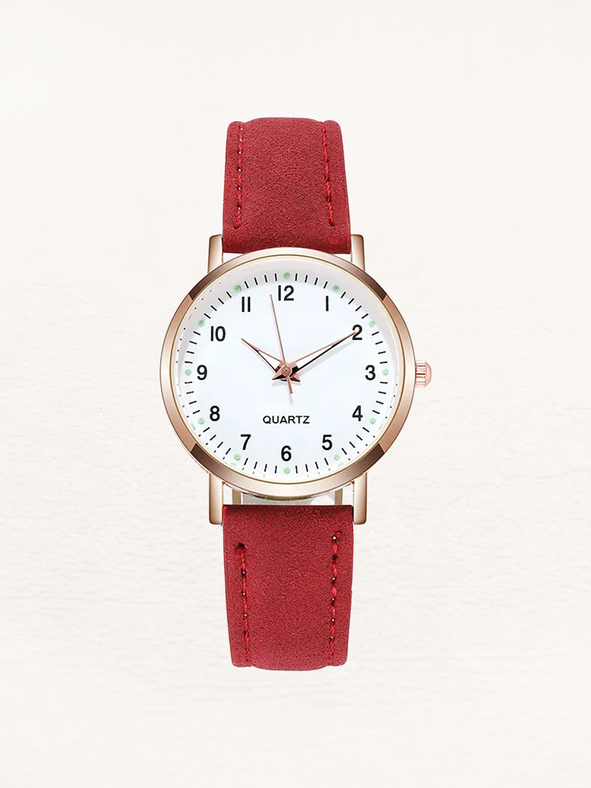Women's Classic Leather Strap Watch - Round Dial Wristwatch For Elegant Everyday Style
