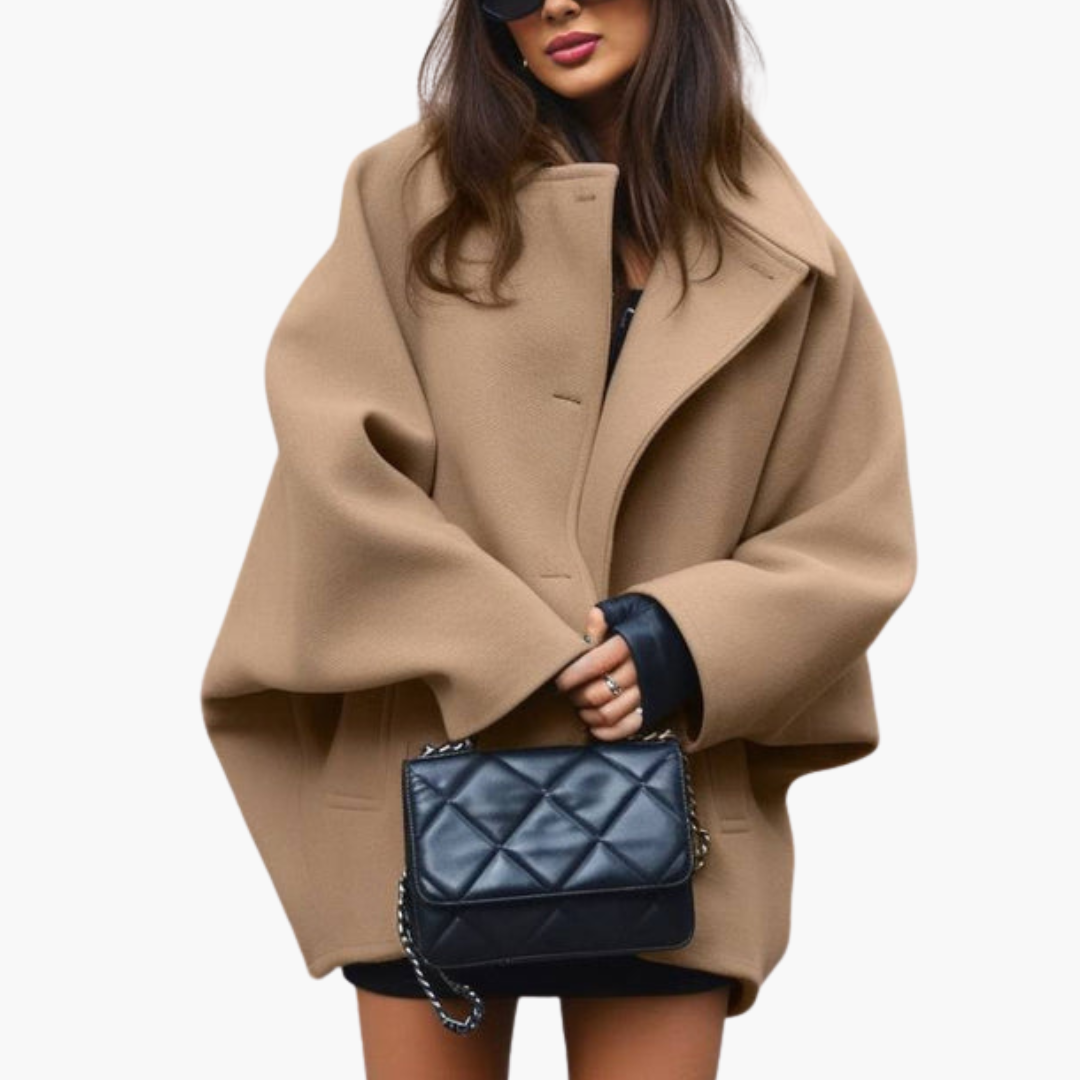 Lorenza - Women's Wool Coat with Buttons