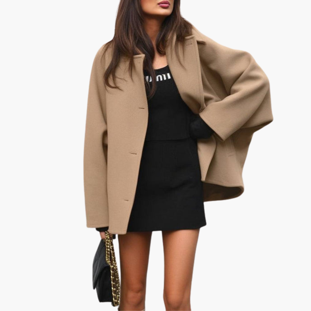 Lorenza - Women's Wool Coat with Buttons