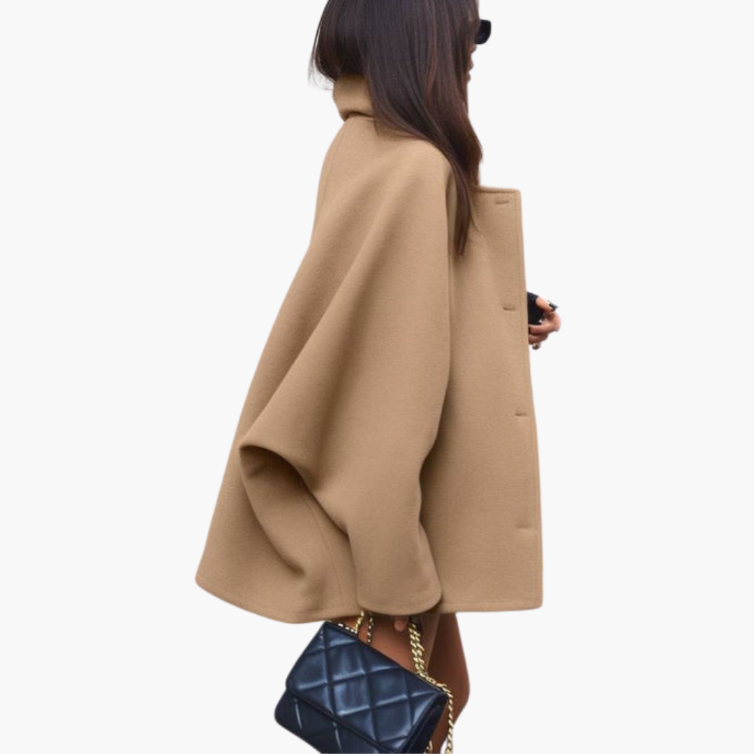 Lorenza - Women's Wool Coat with Buttons