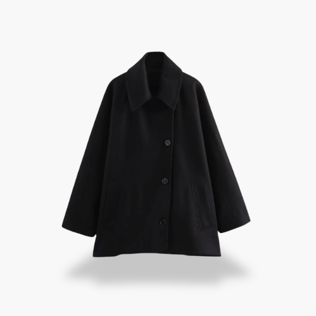 Lorenza - Women's Wool Coat with Buttons