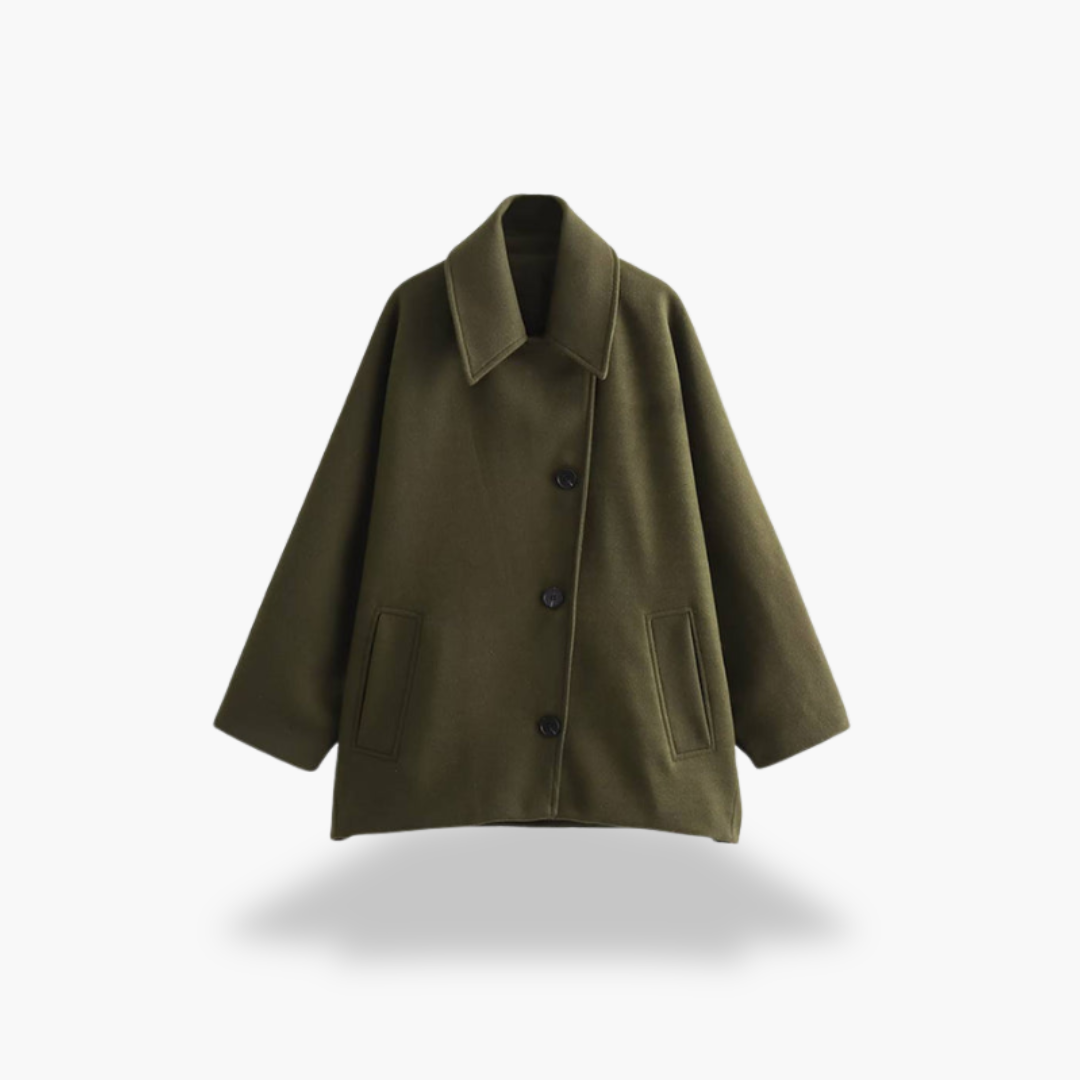 Lorenza - Women's Wool Coat with Buttons