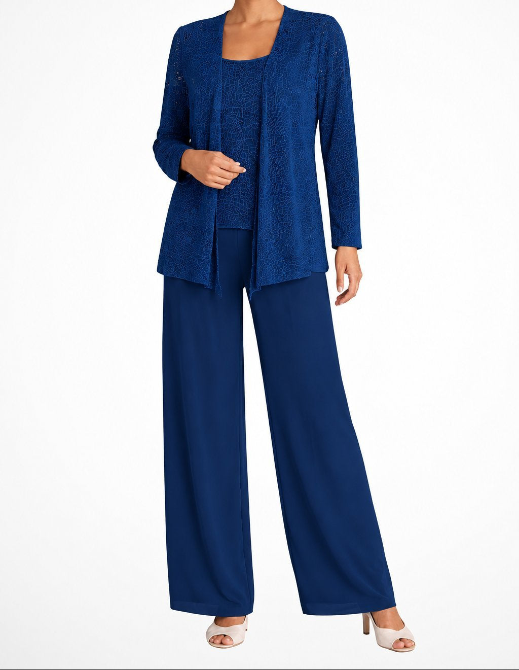 Women's 3-piece Set With Sequined Jacket, Top, And Palazzo Pants – An Elegant Outfit For Weddings, Parties, And Special Occasions