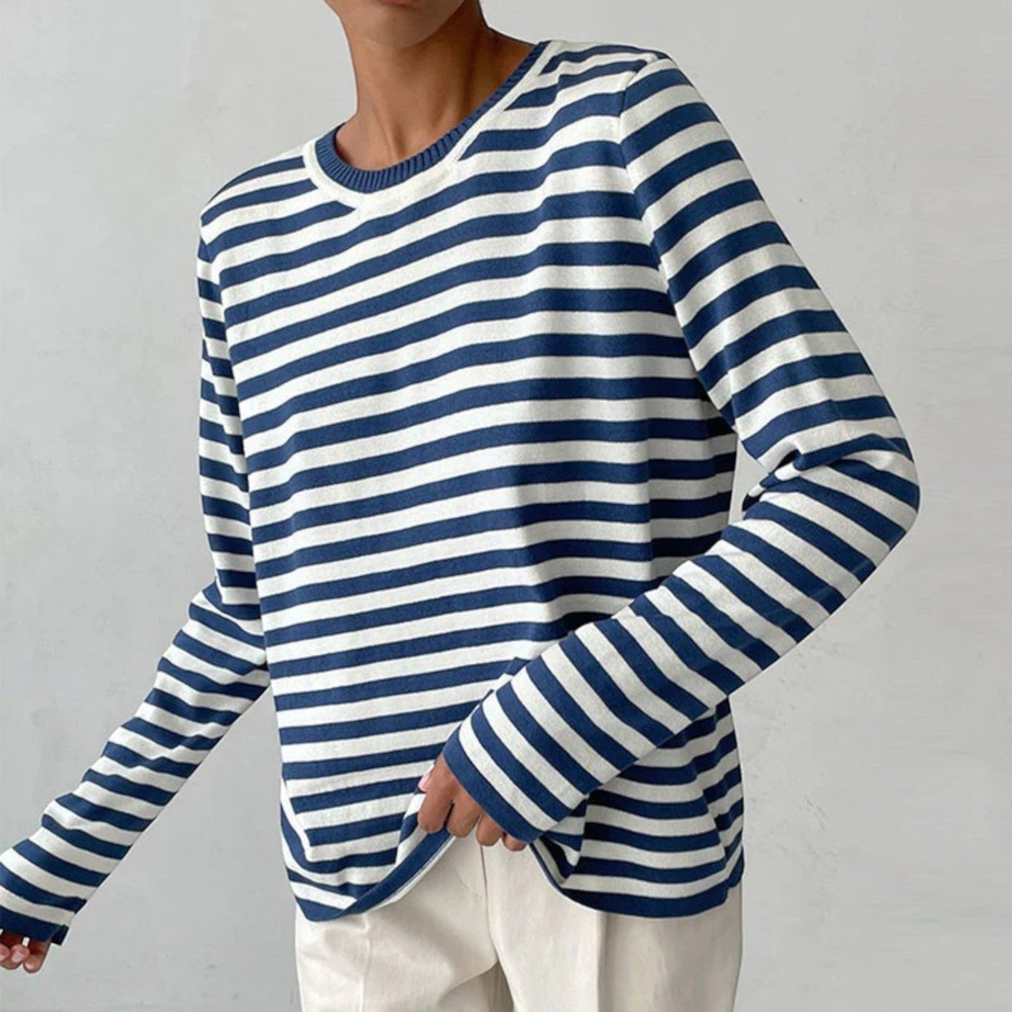 Umbra – Classic Long Sleeve Striped T-Shirt for Women