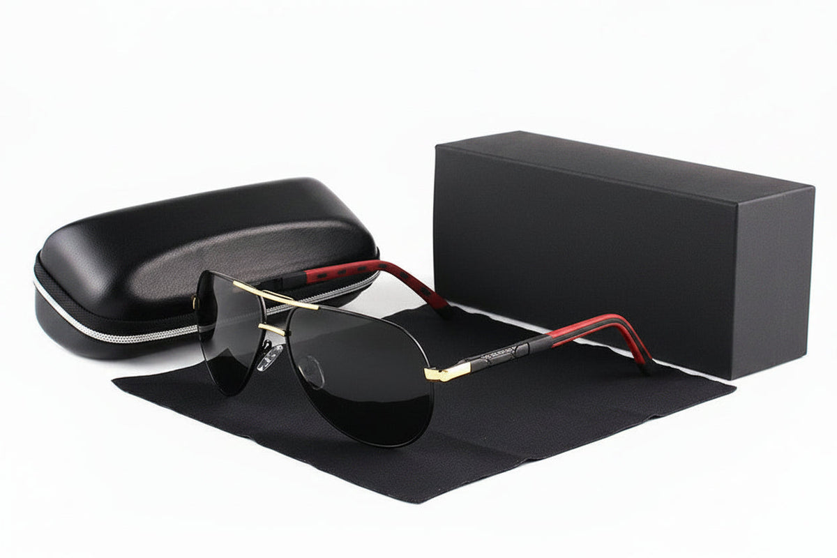 Men's Polarized Aviator Sunglasses - Lightweight Metal Frame For Outdoor Everyday Wear