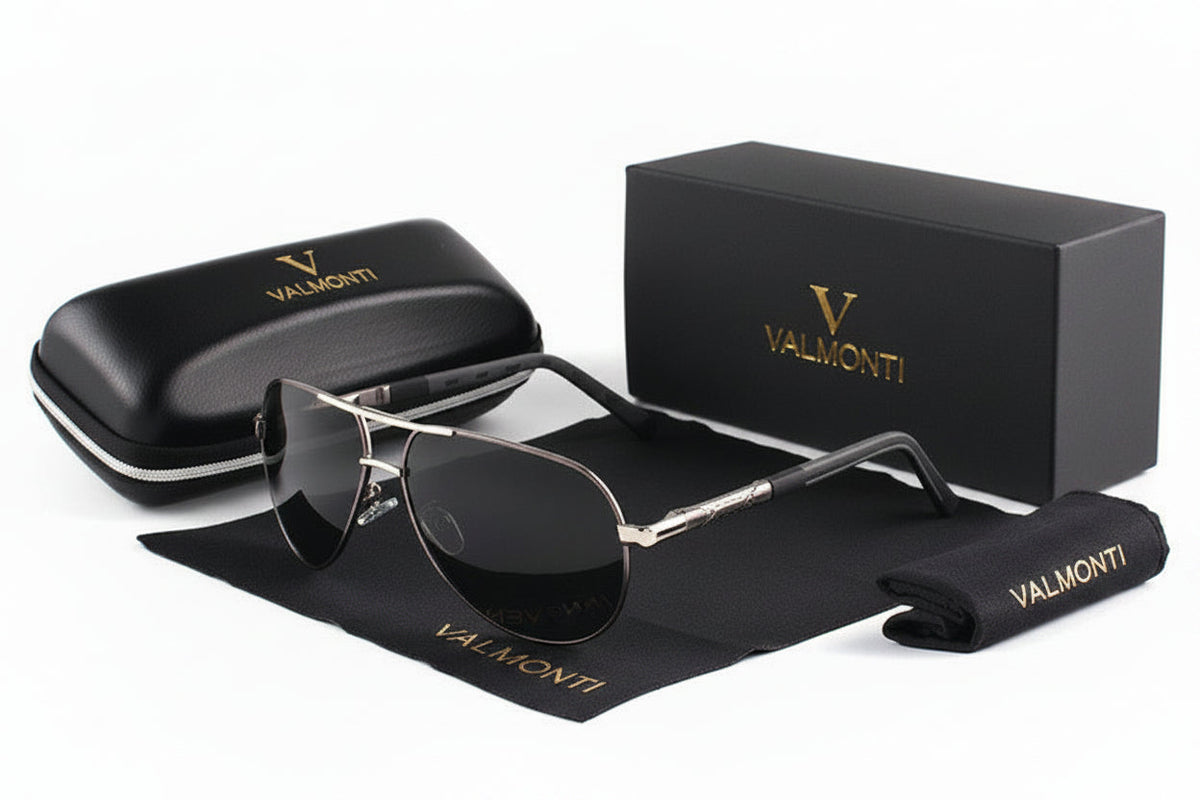Men's Polarized Aviator Sunglasses - Lightweight Metal Frame For Outdoor Everyday Wear