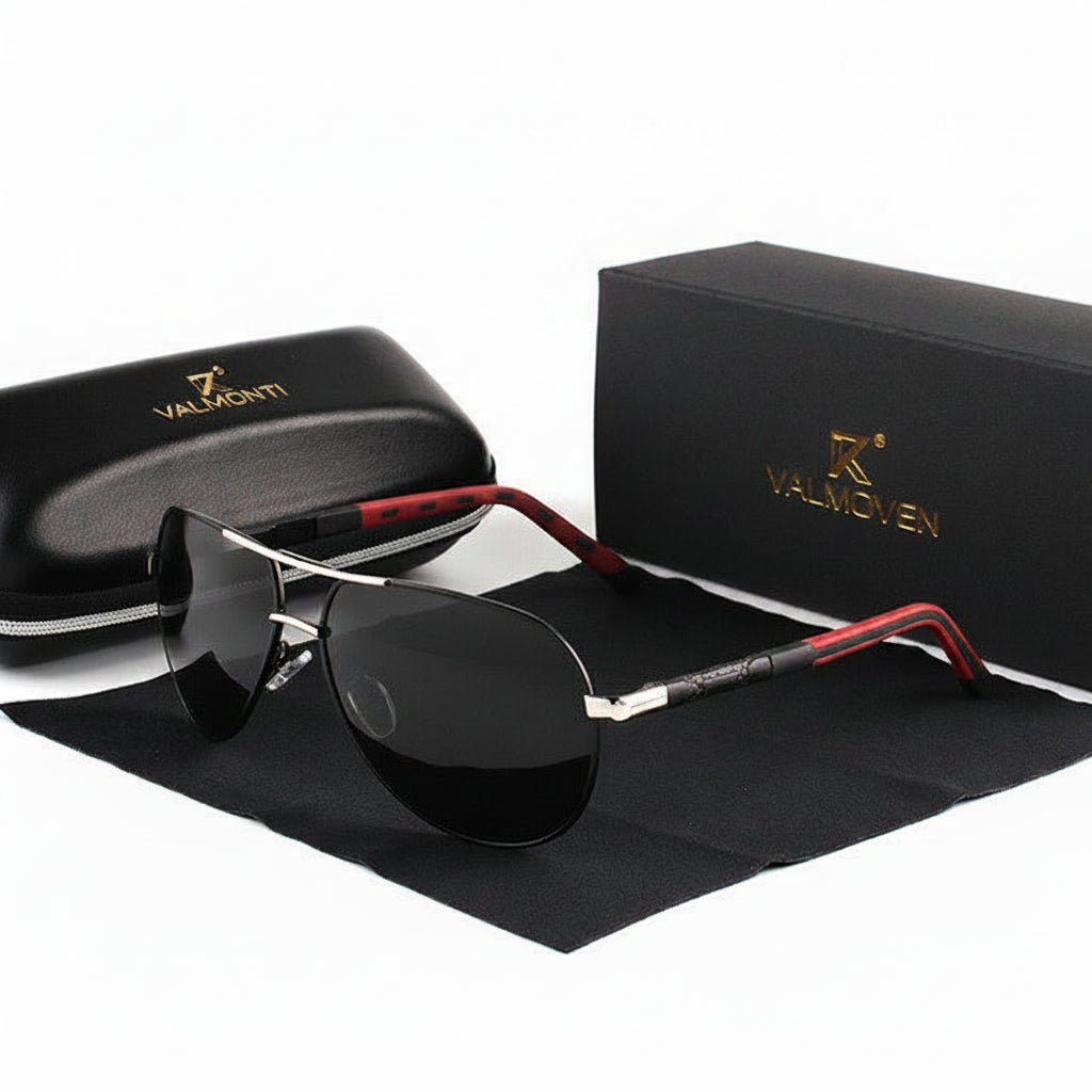 Men's Polarized Aviator Sunglasses - Lightweight Metal Frame For Outdoor Everyday Wear
