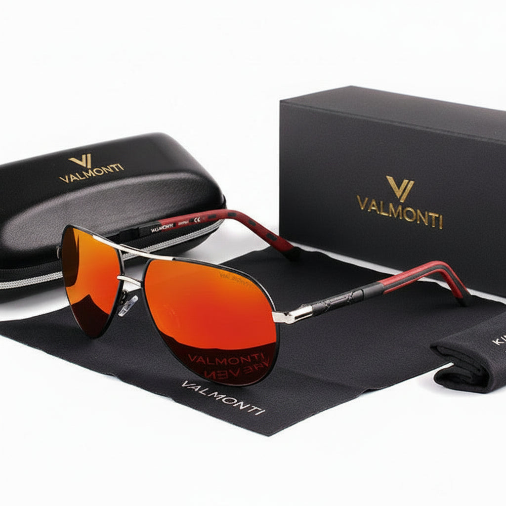 Men's Polarized Aviator Sunglasses - Lightweight Metal Frame For Outdoor Everyday Wear