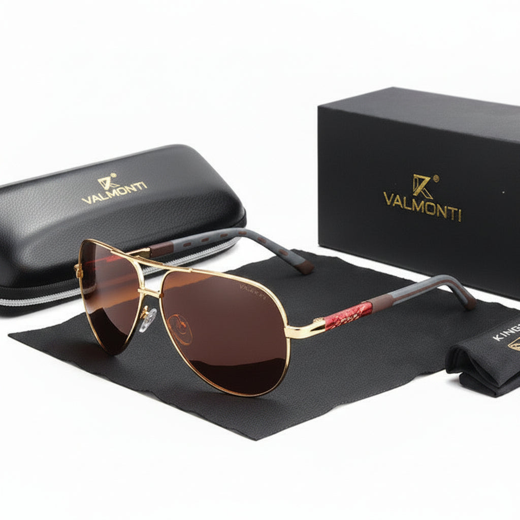 Men's Polarized Aviator Sunglasses - Lightweight Metal Frame For Outdoor Everyday Wear